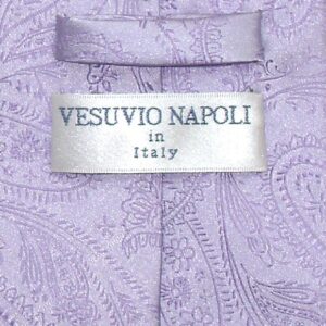 Vesuvio Napoli NeckTie LAVENDER Purple Color Paisley Design Men's Neck Tie