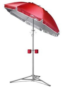 wondershade portable sun shade umbrella, lightweight adjustable instant sun protection - red