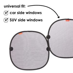 Diono Sun Stoppers Car Window Shades 2 Pack, Car Sun Shade for Side Window with Suction Cups, Blocks Sun Glare UV Rays Perfect for Baby, Kids, Pets Protection