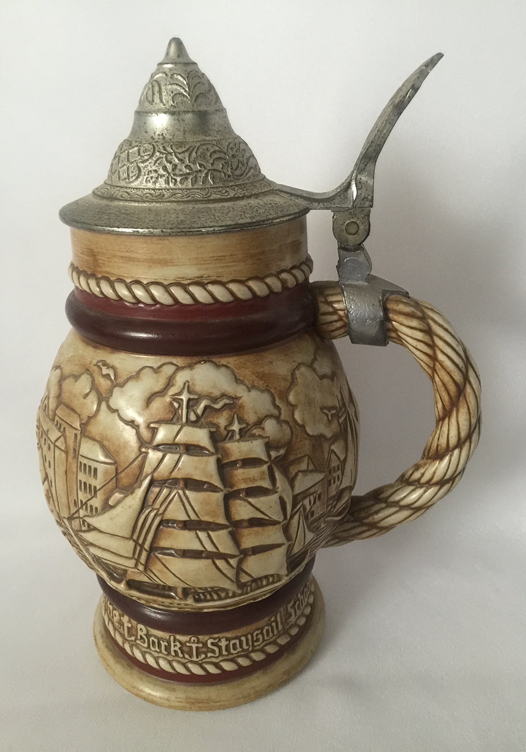 Handcrafted Avon Tall Ships Stein Brigantine Bark Staysail Schooner 1977