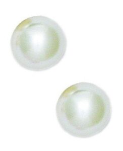 14k yellow gold creamrose 10mm round crystal pearl earrings jewelry for women