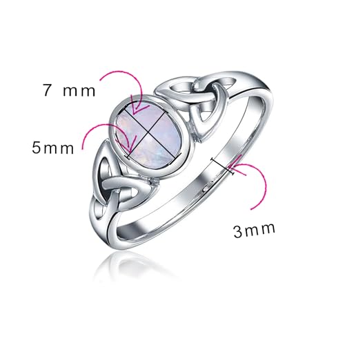 Bling Jewelry Celtic Trinity Love Knot Triquetra Rainbow Moonstone Infinity Ring Band For Women Teen 1MM Band .925 Sterling Silver June Birthstone