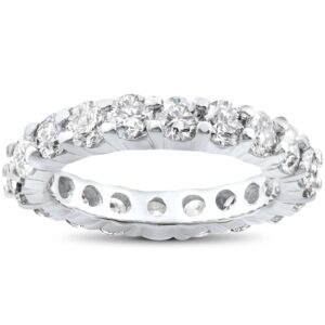 p3 pompeii3 4 ct diamond eternity wedding ring 14k white gold - size 4.5