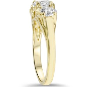 P3 POMPEII3 1 3/8ct Gold Three Stone Diamond Ring 14K Yellow Gold - Size 6.5