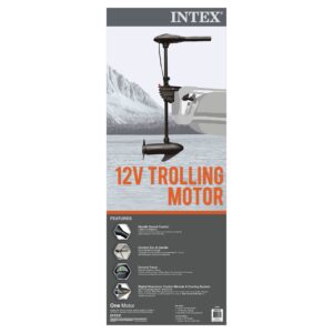 INTEX 68631E Transom Trolling Motor: Easy to Attach – Built-In Battery Meter – Quiet Motor – Weed Escape Mode – Suitable for Freshwater and Saltwater