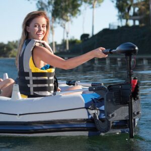 INTEX 68631E Transom Trolling Motor: Easy to Attach – Built-In Battery Meter – Quiet Motor – Weed Escape Mode – Suitable for Freshwater and Saltwater