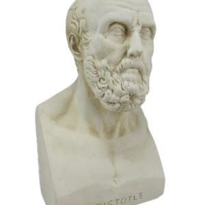 Aristotle and Homer Bust Antique White Plaster Bookends: Timeless Grecian Philosophy Sculptures, 8 Inches High, Decorative Pillars of Wisdom for Your Bookshelves