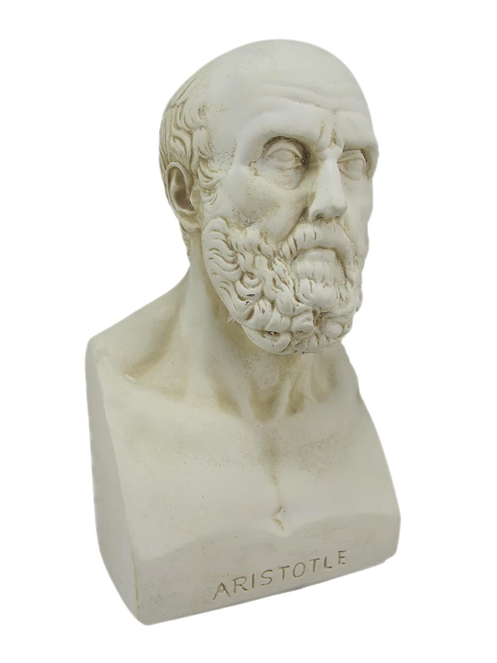 Aristotle and Homer Bust Antique White Plaster Bookends: Timeless Grecian Philosophy Sculptures, 8 Inches High, Decorative Pillars of Wisdom for Your Bookshelves