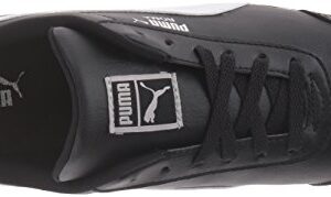 PUMA boys Roma Basic JR Sneaker, Black/White/Puma Silver, 4 M US Big Kid