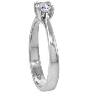 1/4 Carat Size Sterling Silver Brilliant Cut 4mm CZ Solitaire Ring for Women size 8