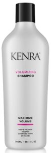 kenra volumizing shampoo | maximize volume | creates body, bounce & fullness | increases volume by 30% | extends lift from stylers by up to 155% | fine to medium hair | 10.1 fl. oz