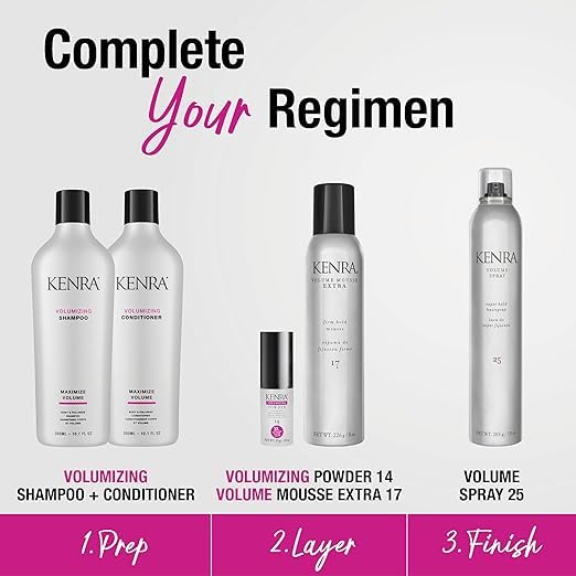 Kenra Volumizing Shampoo | Maximize Volume | Creates Body, Bounce & Fullness | Increases Volume By 30% | Extends Lift From Stylers By Up To 155% | Fine To Medium Hair | 10.1 fl. Oz