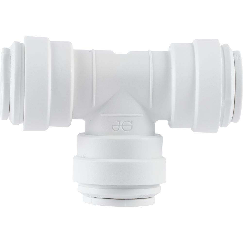 John Guest Speedfit 1/4 Inch Union Tee Connector, Push to Connect Plastic Plumbing Fitting, PP0208WP