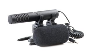 azden smx-20 compact high-performance directional stereo mic with stereo mini-plug output cable, windscreen and shock-mount holder