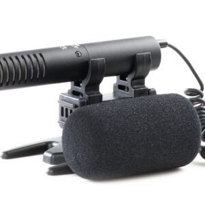 Azden SMX-20 Compact High-Performance Directional Stereo mic with stereo mini-plug output cable, windscreen and shock-mount holder