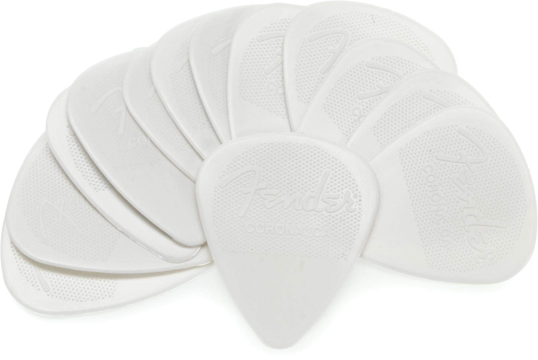 Fender Nylon Guitar Picks 351 Shape, White, 0.46mm, 12-Pack