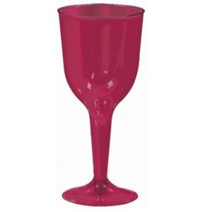 Amscan Raspberry 10 oz. Premium Plastic Wine Glasses (18)