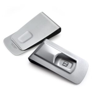 silver metal tightwad money clip