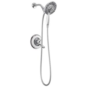 Delta Faucet Linden 17 Series Dual-Function Shower Faucet, Shower Trim Kit with 4-Spray In2ition 2-in-1 Dual Hand Held Shower Head with Hose, Chrome T17294-I (Valve Not Included)