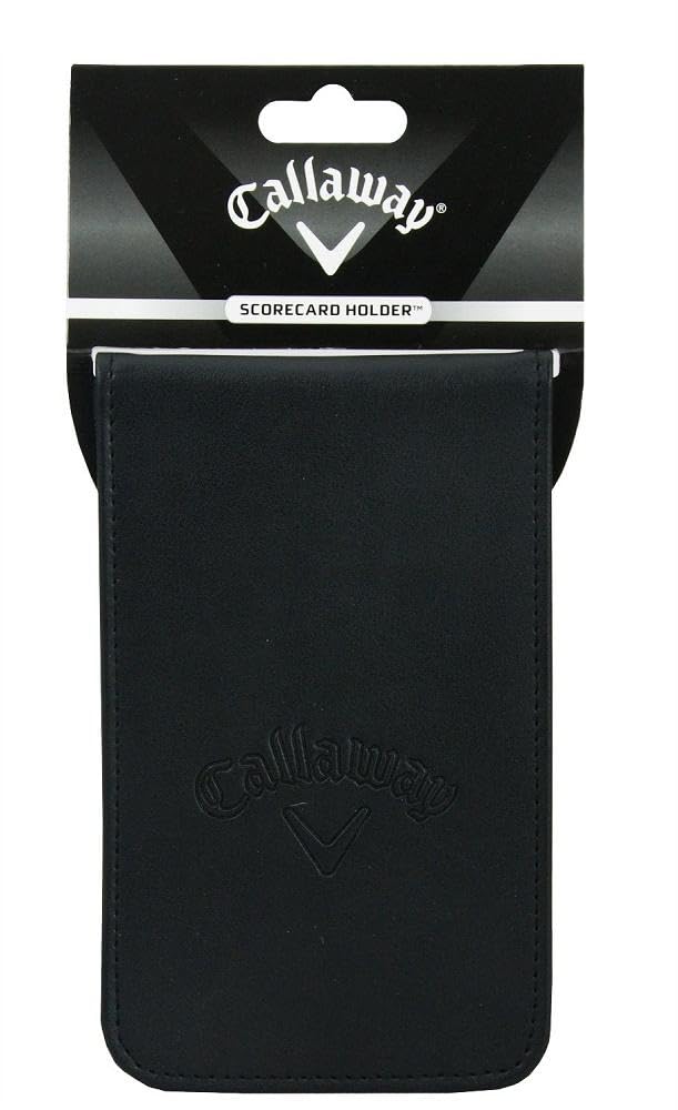 Callaway Leather Golf Scorecard Holder, Black, 7" x 4.25"