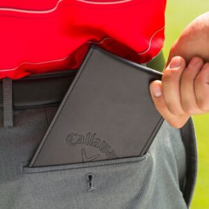 Callaway Leather Golf Scorecard Holder, Black, 7" x 4.25"