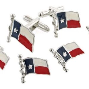 JJ Weston Texas Flag Tuxedo Cufflinks and Shirt Studs. Made in the USA.