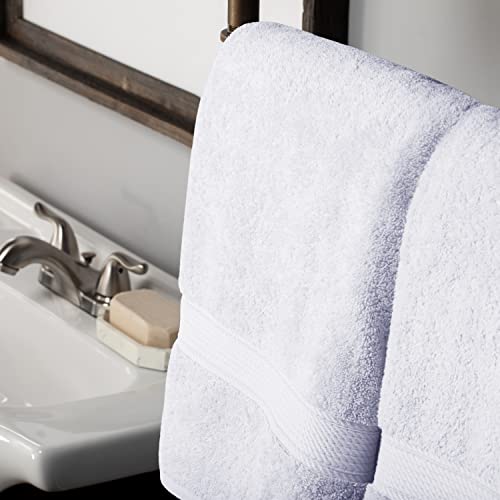 Superior Egyptian Cotton Pile 6 Piece Towel Set, Includes 2 Bath, 2 Hand, 2 Face Towels/Washcloths, Ultra Soft Luxury Towels, Thick Plush Essentials, Guest Bath, Spa, Hotel Bathroom, White