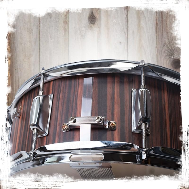 Snare Drum by GRIFFIN | 14" x 5.5" Black Hickory PVC & Coated Head on Poplar Wood Shell | Acoustic Marching Percussion Instrument Set, Drummers Key, 8 Metal Tuning Lugs & Snare Strainer Throw Off Kit