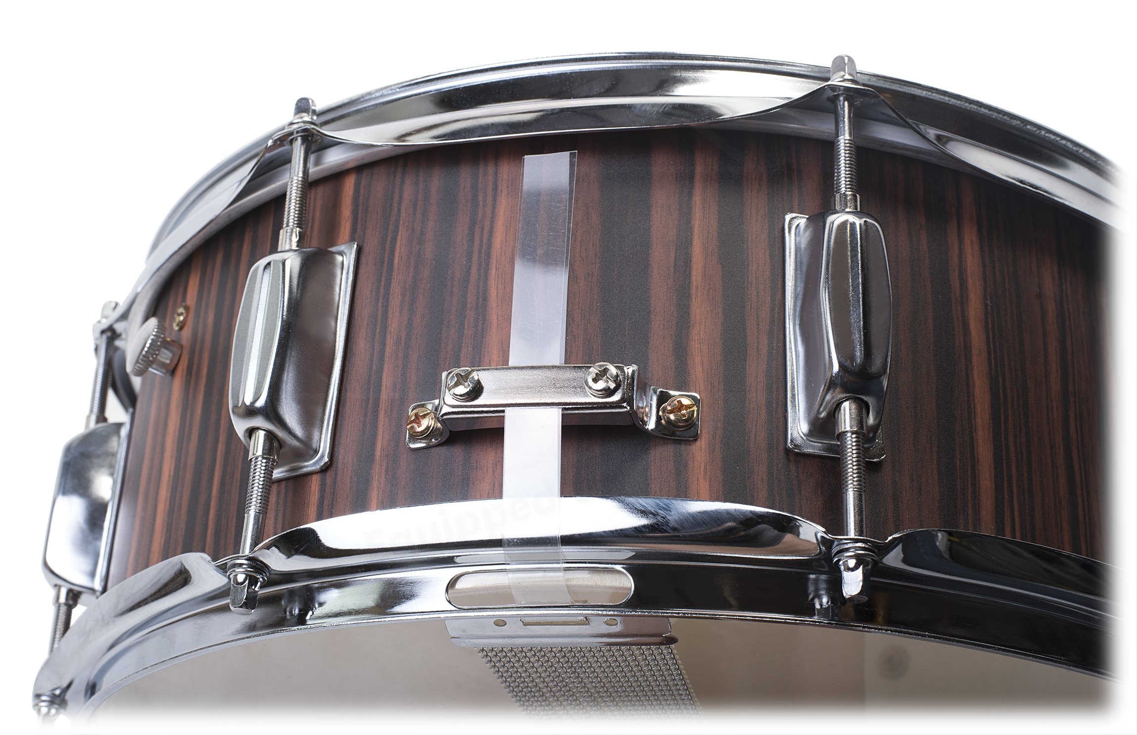 Snare Drum by GRIFFIN | 14" x 5.5" Black Hickory PVC & Coated Head on Poplar Wood Shell | Acoustic Marching Percussion Instrument Set, Drummers Key, 8 Metal Tuning Lugs & Snare Strainer Throw Off Kit