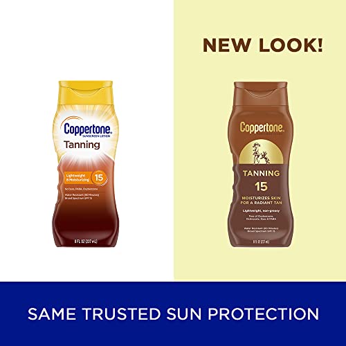 Coppertone Tanning Sunscreen Lotion, SPF 15 Broad Spectrum Sunscreen, 8 Fl Oz