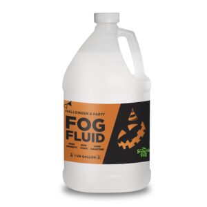 froggy's fog halloween and party fog fluid, high output long-lasting fog juice for 400-1500 watt water-based fog machines, great for pro and home haunters, theatrical effects, djs, and more, 1 gallon