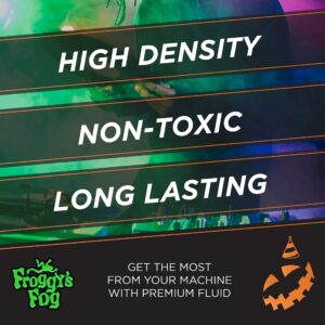 Froggy's Fog Halloween and Party Fog Fluid, High Output Long-Lasting Fog Juice for 400-1500 Watt Water-Based Fog Machines, Great for Pro and Home Haunters, Theatrical Effects, DJs, and More, 1 Gallon