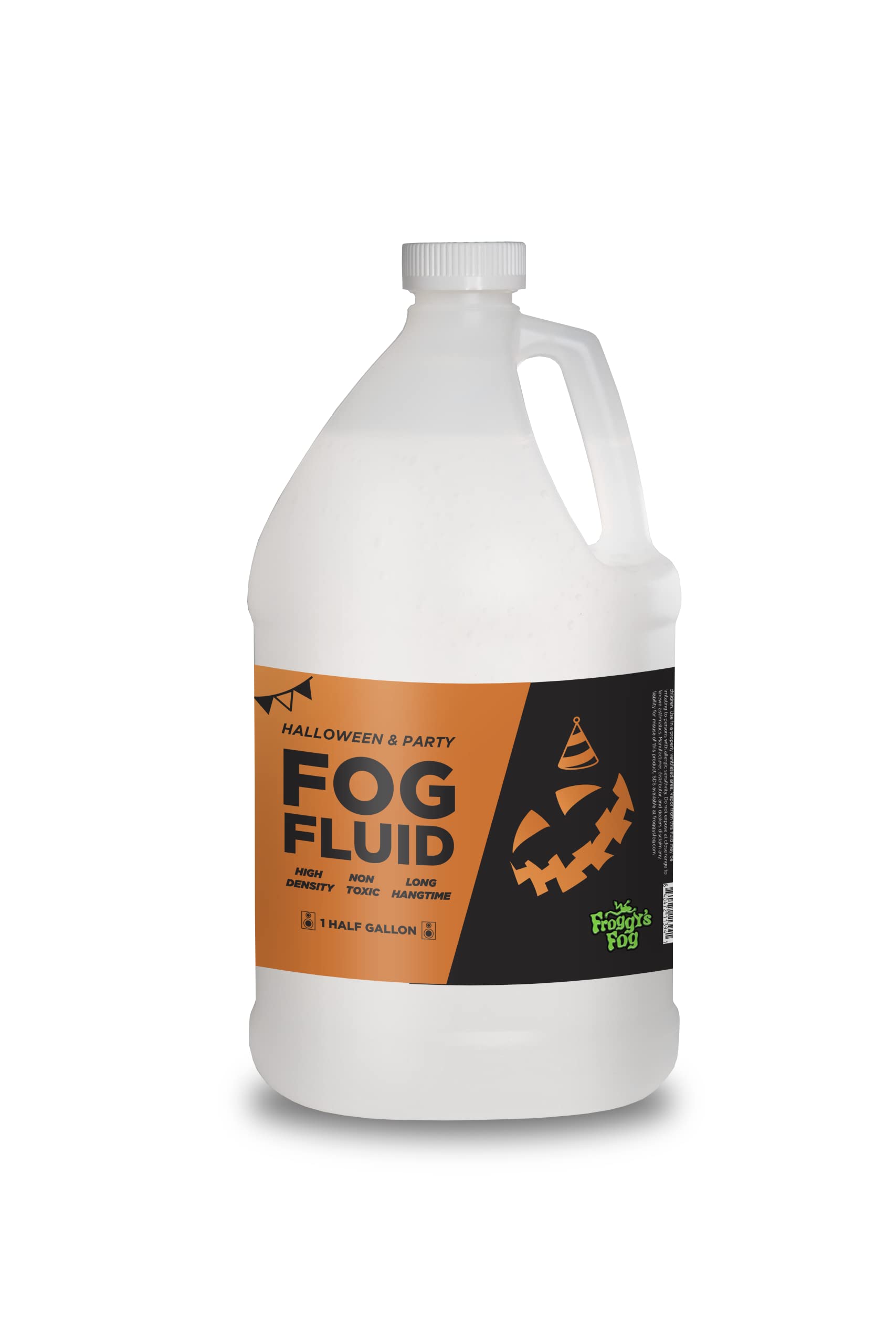 Froggy's Fog Halloween and Party Fog Fluid, High Output Long-Lasting Fog Juice for 400-1500 Watt Water-Based Fog Machines, Great for Pro & Home Haunters, Theatrical Effects, DJs, & More, Half Gallon