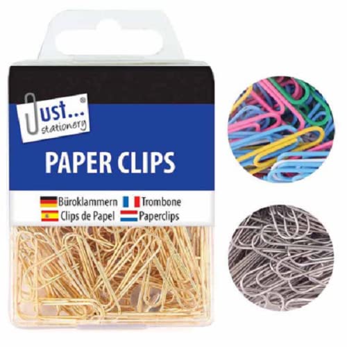 Just Stationery 9192 Assorted Hanging Box Paper Clips, Pack of 120