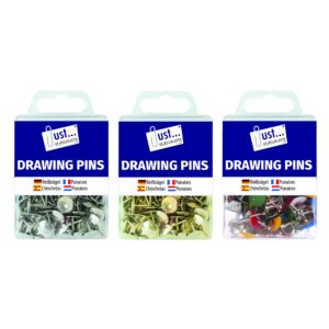 just stationery assorted drawing pin (pack of 120)