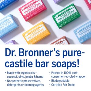 Dr. Bronner's - Pure-Castile Bar Soap (Almond, 5 ounce) - Made with Organic Oils, For Face, Body and Hair, Gentle and Moisturizing, Biodegradable, Vegan, Cruelty-free, Non-GMO