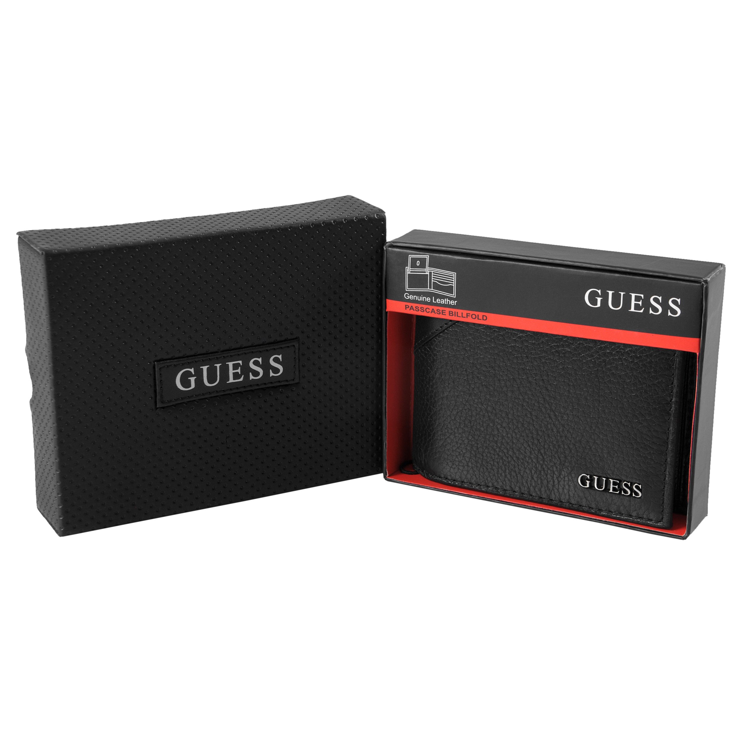 Guess Mens Textured Bi-Fold Passcase Wallet