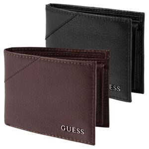 Guess Mens Textured Bi-Fold Passcase Wallet