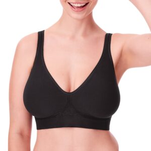 bali womens comfort revolution wireless bra, seamless 2-ply cups, comfortflex fit bras, black, x-large us