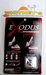 qad exodus replacement blades for 85/100 grain swept blade broadheads