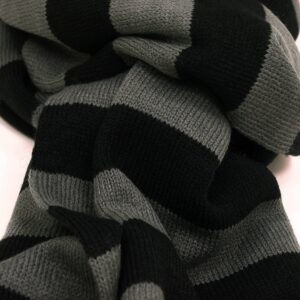 TrendsBlue Premium Soft Knit Striped Scarf, Gray & Black