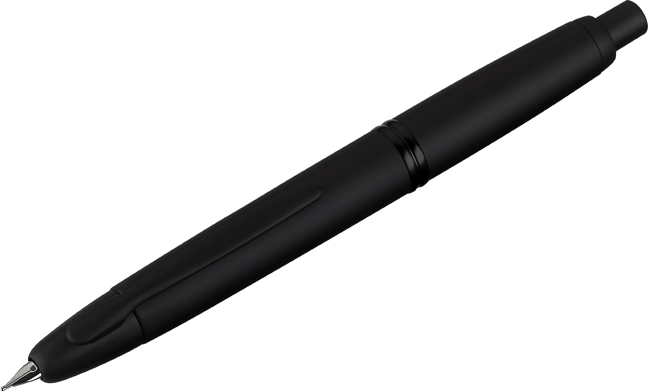 PILOT Vanishing Point Collection Refillable & Retractable Fountain Pen, Matte Black Barrel, Blue Ink, Fine Nib (60580)