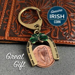 American Coin Treasures Horseshoe Lotto Scratcher, Irish Penny Coin Keychain