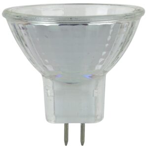 Sunlite 03445 MR11 Halogen Reflector Bulb, 5 Watt, 30° Narrow Flood, 6 Volt, 30 Lumens, 2000 Hour Life Span, Dimmable, GU4 Base, Cover Guard, 3200, ANSI JCR, Ceiling Fixtures, Lanterns