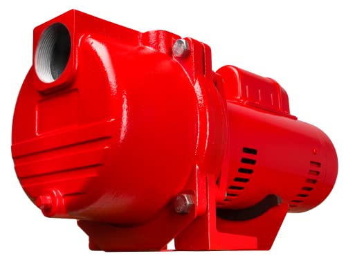 Red Lion 97101001 RL-SPRK100 Sprinkler Pump with Thermoplastic Impeller, 1 HP, 63 GPM, 115/230 Volt, Red