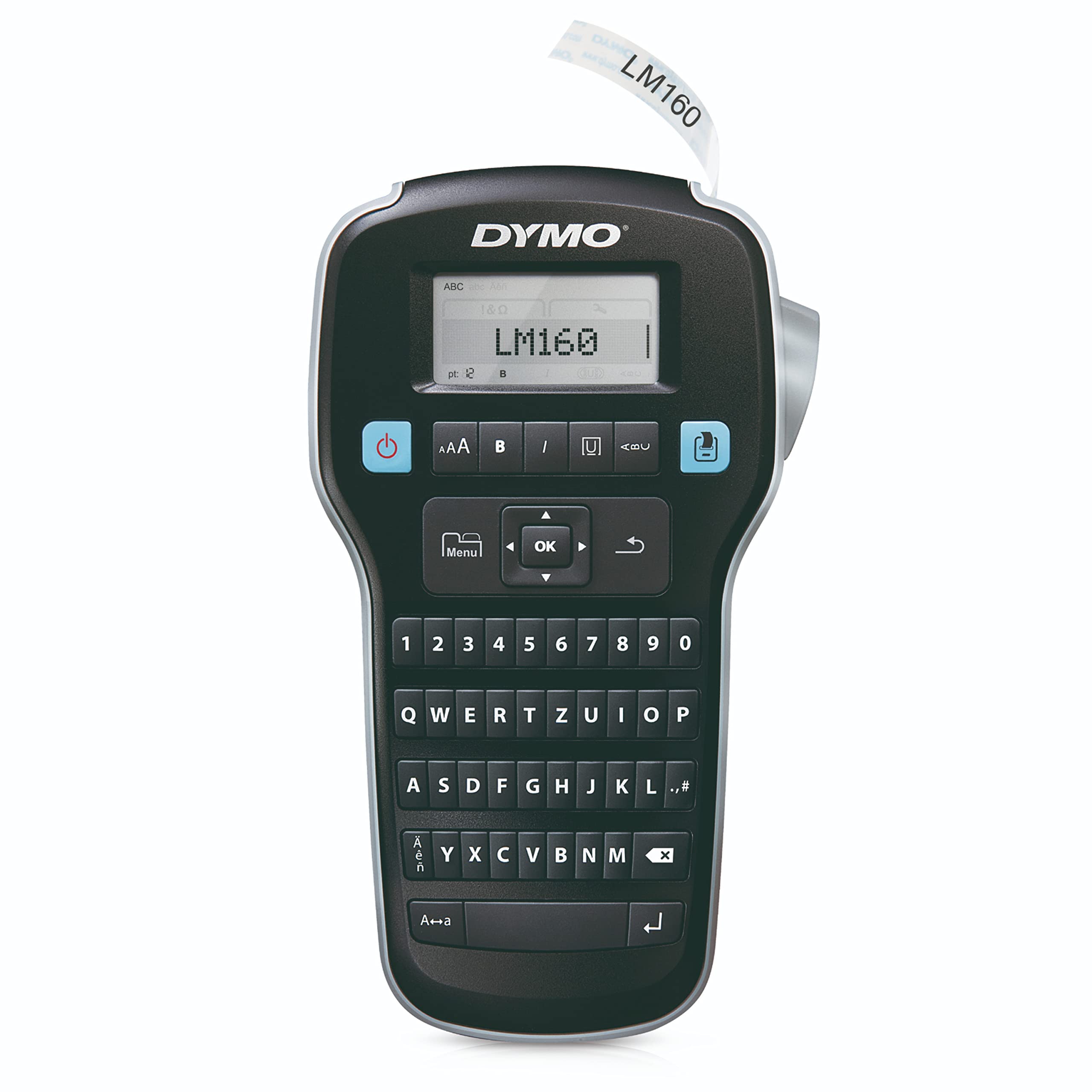 DYMO Label Maker LabelManager 160 Portable Label Maker, Easy-to-Use, One-Touch Smart Keys, QWERTY Keyboard, Large Display, for Home & Office Organization, Black