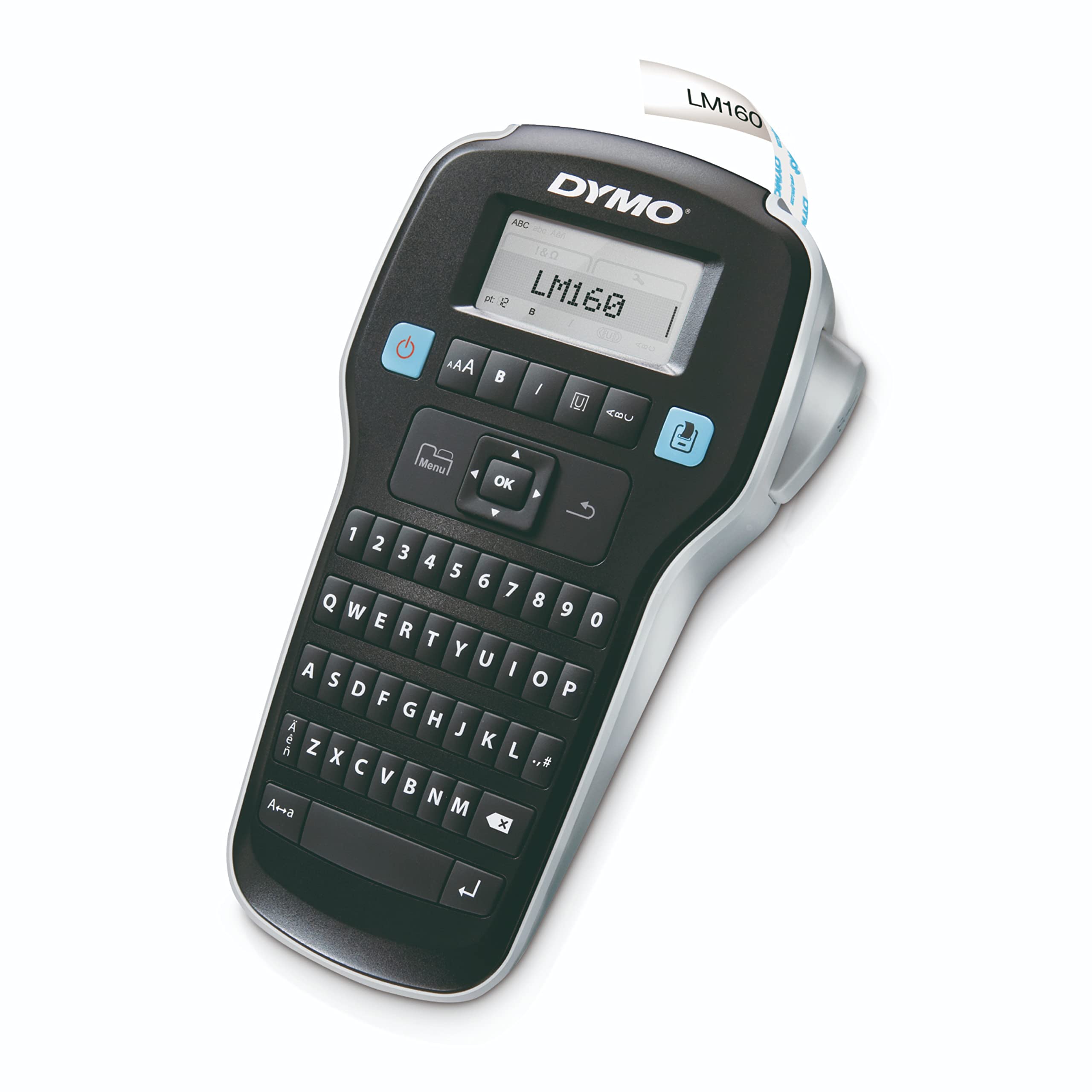 DYMO Label Maker LabelManager 160 Portable Label Maker, Easy-to-Use, One-Touch Smart Keys, QWERTY Keyboard, Large Display, for Home & Office Organization, Black