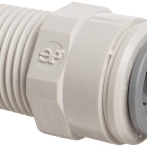 John Guest Acetal Copolymer Tube Fitting, Straight Adaptor, 3/8" Tube OD x 1/4" BSPT Male (Pack of 10)