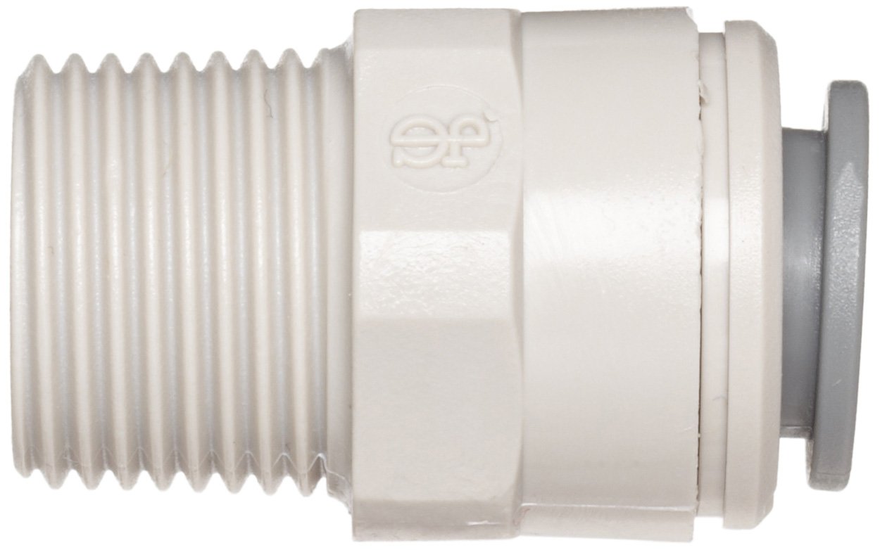 John Guest Acetal Copolymer Tube Fitting, Straight Adaptor, 3/8" Tube OD x 1/4" BSPT Male (Pack of 10)