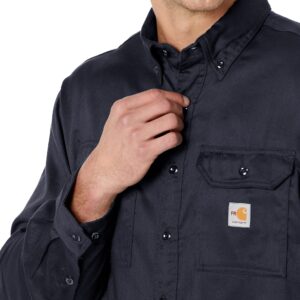 Carhartt mens Flame Resistant Lightweight Twill (Big & Tall) button down shirts, Dark Navy, XX-Large Tall US